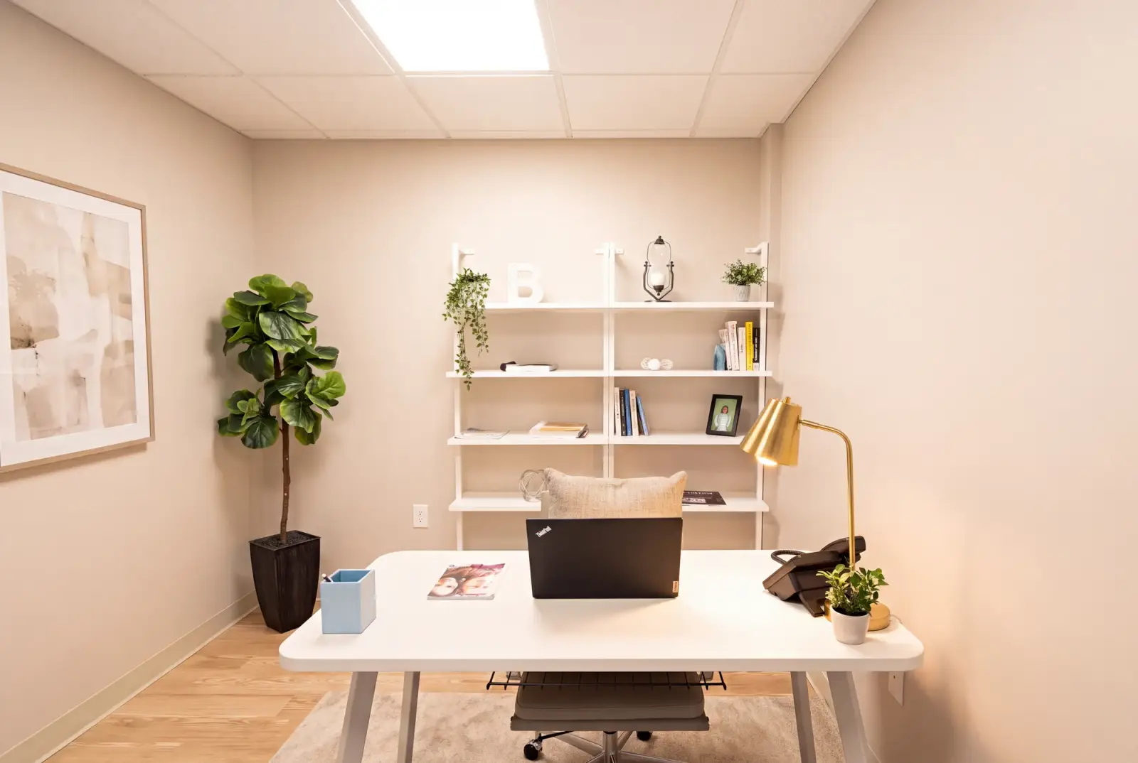 A clinician's desk at Bishop Health set up for video appointments